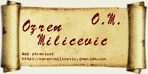 Ozren Milićević vizit kartica